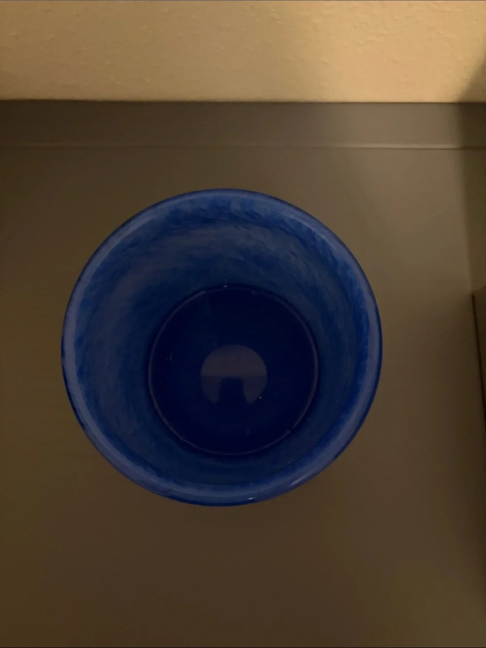 West Elm Blue Glass Candle Holder- Decorative Home Accent